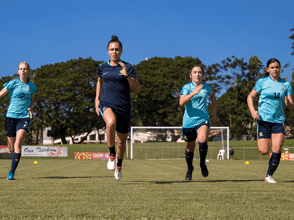 footballers running