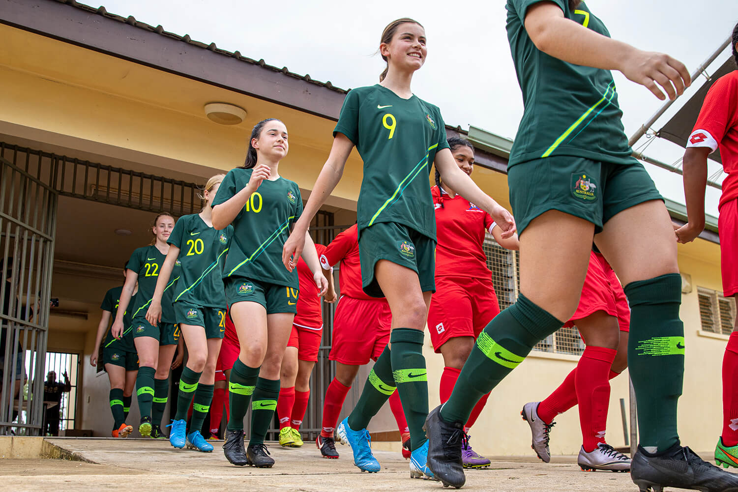 Junior Matildas walking